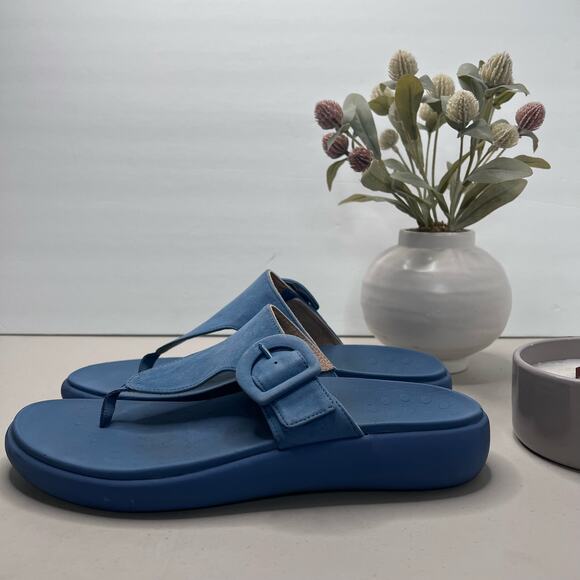Vionic Activate RX Suede Flip Flop Platform Sandal Blue Women's 11 M - Picture 1 of 9